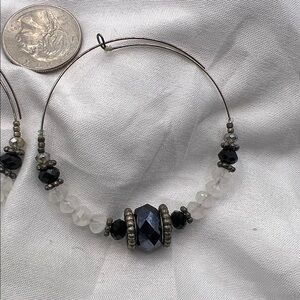 Elegant Black and Silver Hoop Earrings